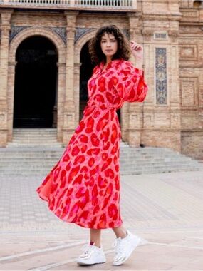 Esqualo Fancy Animal Print Dress. Retail $140